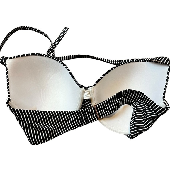 Shade & Shore Black Stripe Bikini Top Size 38DD women - Picture 3 of 6